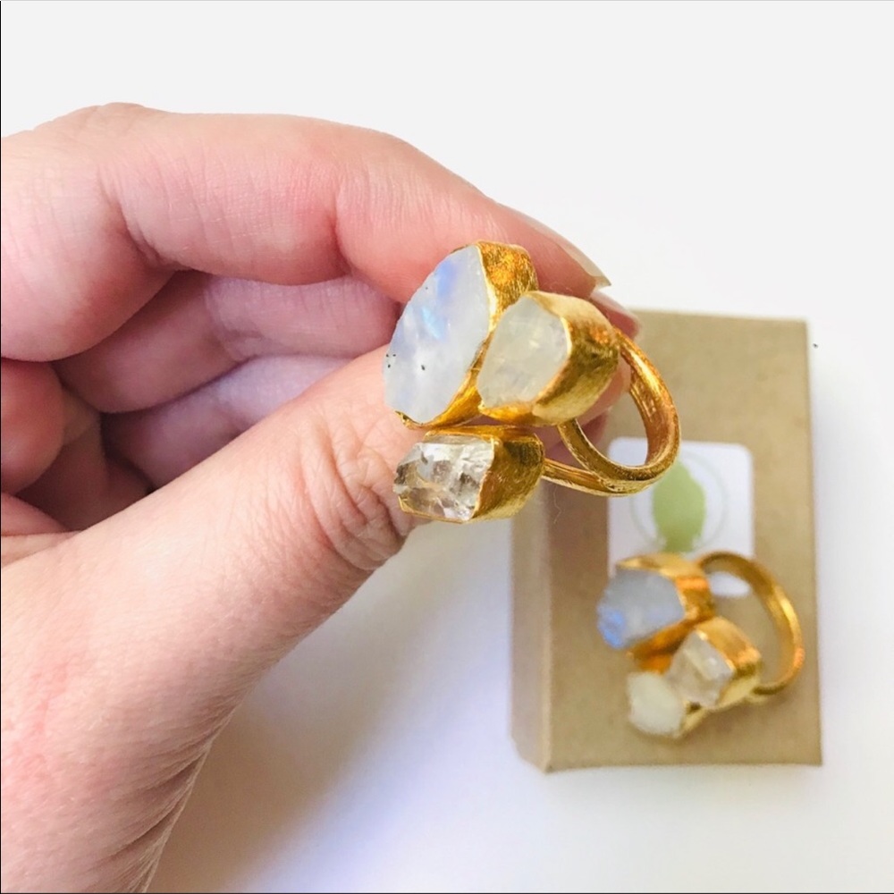 💕Last One💕 Opal, Rainbow Moonstone, Quartz Ring - Picture 5 of 7